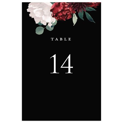 Timeless Bouquet Table Numbers Licorice Signature