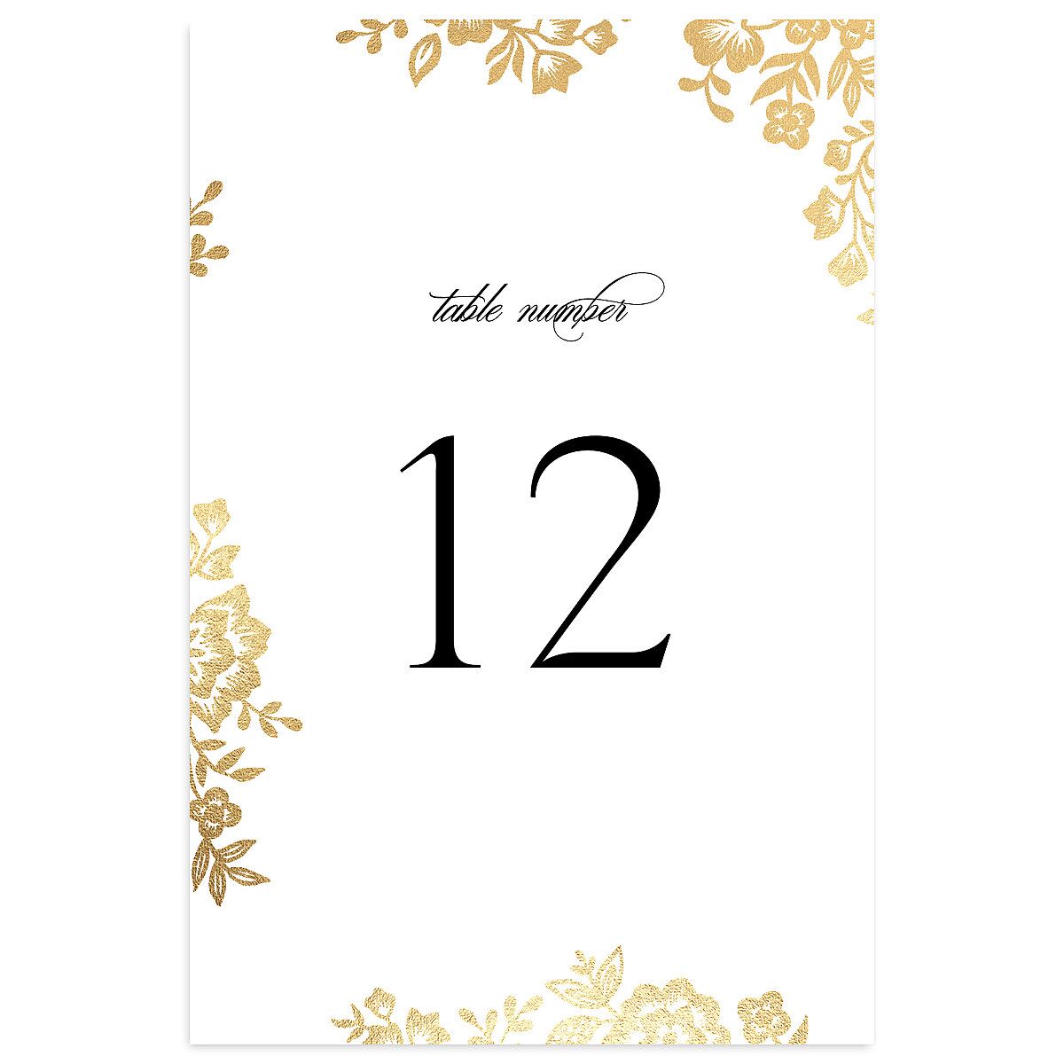 Foil Lace Table Numbers