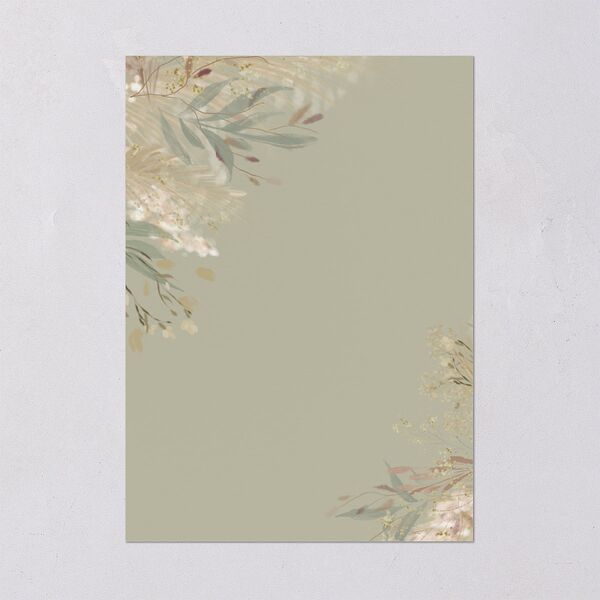 Ethereal Pampas Wedding Invitations Gold Thyme Signature Blank No Standard