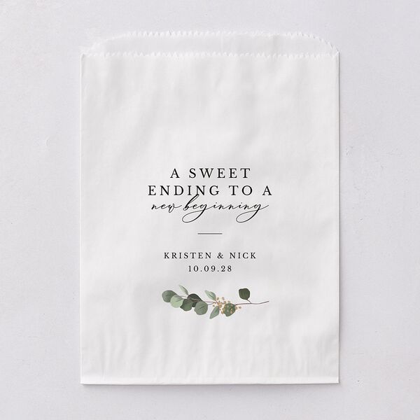 Eucalyptus Frame Favor Bag Pure White White Wax-Lined Food Safe Paper