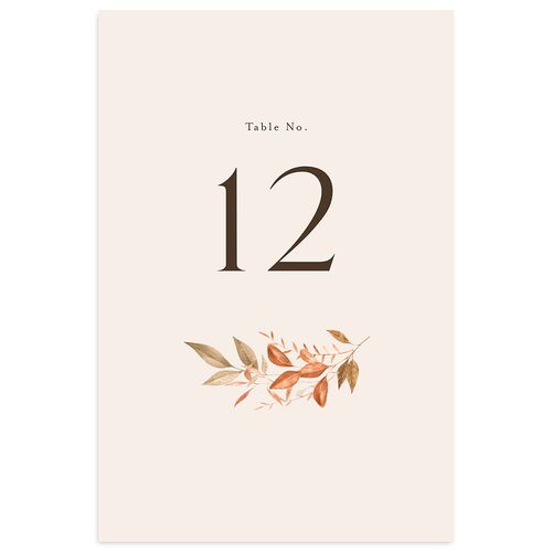 Leafy Rustic Monogram Table Numbers Raw Sienna Signature