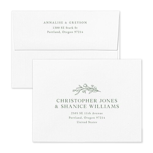 Simple Rustic Wreath Save the Date Magnet Envelopes Blue Eucalyptus Return Address Signature Standard