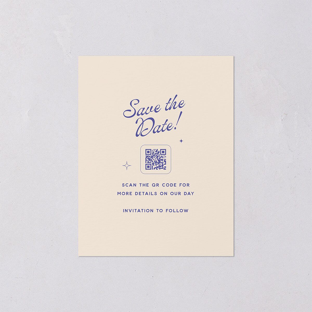 Retro Typography Photo Save the Date Petite Cards Sapphire Signature smooth Blank No Standard