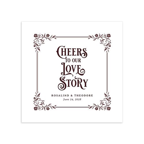 Vintage Storybook Cocktail Napkins Merlot Napkin Uncoined