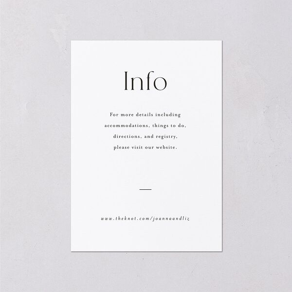 Refined Wedding Enclosure Cards Pure White Signature