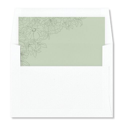 Gilded Florals Envelope Liners Sea Foam Standard