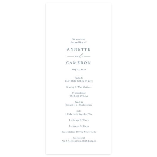 Floral Border Wedding Programs Dusty Blue Signature