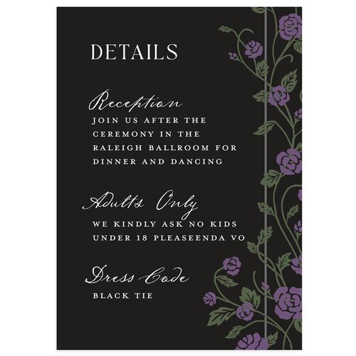 Sword and Roses Fantasy Garden Wedding Enclosure Cards Smoke Signature Standard