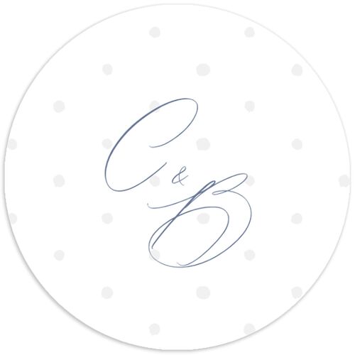 Porcelain Blue Floral Watercolor Wedding Stickers Cornflower Circle