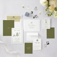 Hand Drawn Cake Wedding Invitations Dark Camo Signature Blank No Standard