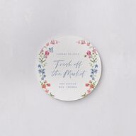Fairytale Wildflower Crest Bridal Shower Wedding Day Coasters Pure White Cardboard Circle