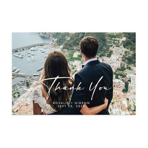 Refined Frame Thank You Postcards Charcoal