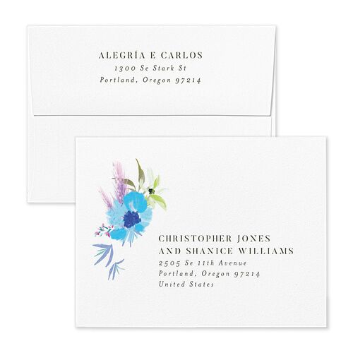Flores Tropicais Thank You Card Envelopes Kraft Cruise Recipient Address Signature Standard
