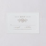 Love Story Lace All-in-One Wedding Invitations Pure White Signature Light Both Recipient and Return Addresses No