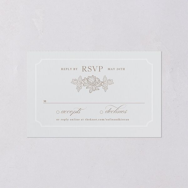 Love Story Lace All-in-One Wedding Invitations Pure White Signature Light Both Recipient and Return Addresses No