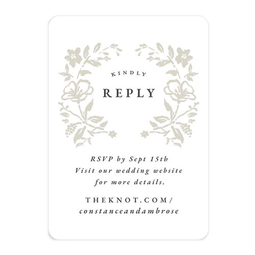 Luxury Wildflower QR Code RSVP Cards Pure White Signature Rounded