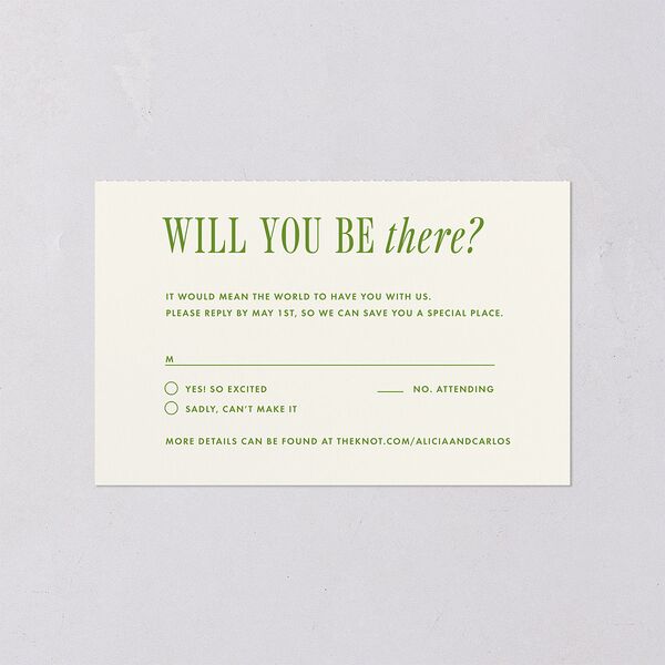 Editorial Promise All-in-One Wedding Invitations Meadow Signature Light Both Recipient and Return Addresses No
