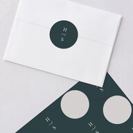 Snowy Mountainside Wedding Stickers Forest Circle