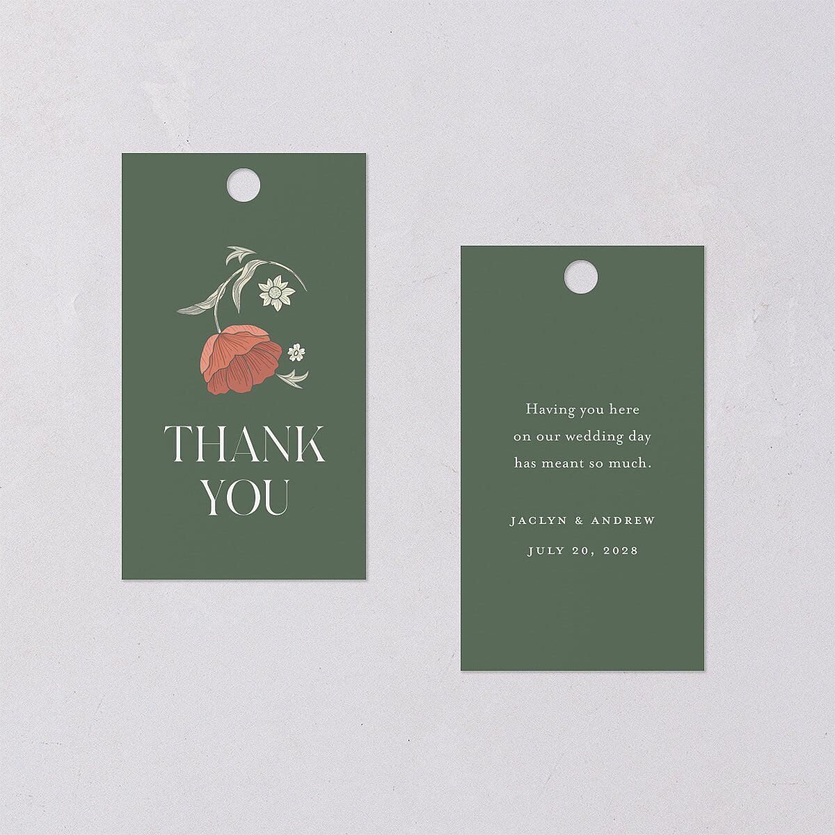 Crafted Garden Favor Gift Tags Deep Olive Signature