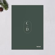 Ring in the New Year Holiday Cards Gold Dark Emerald Signature Blank Standard Portrait