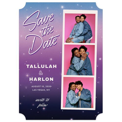 Las Vegas Love Save the Date Cards Iris Signature smooth Blank No Ticket