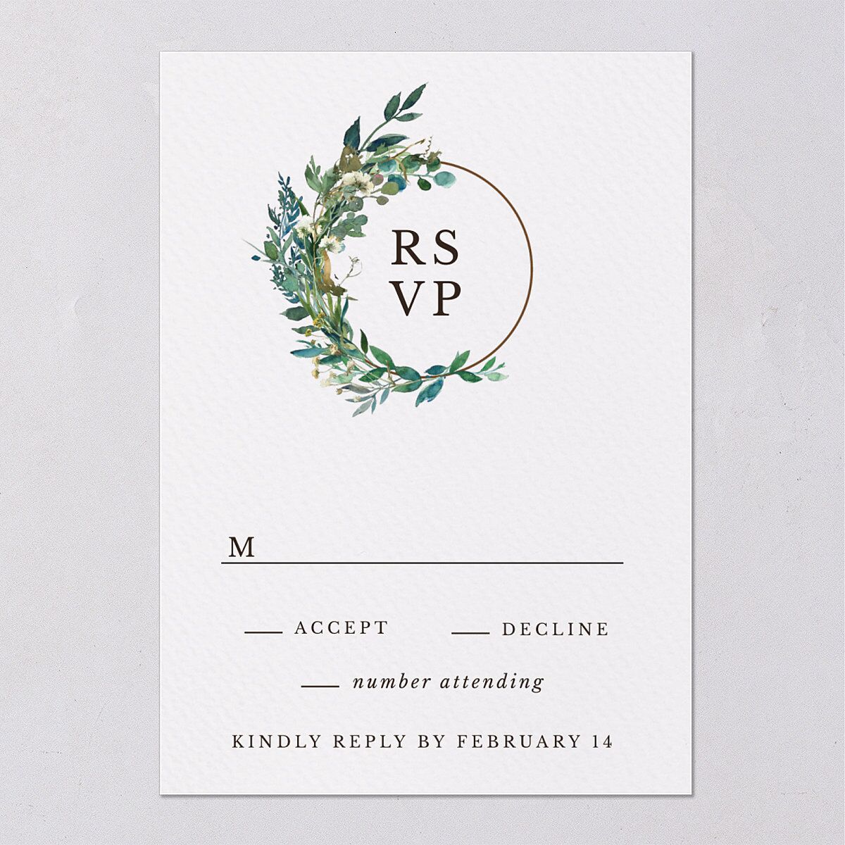 Leafy Hoops Wedding Response Cards — view 3