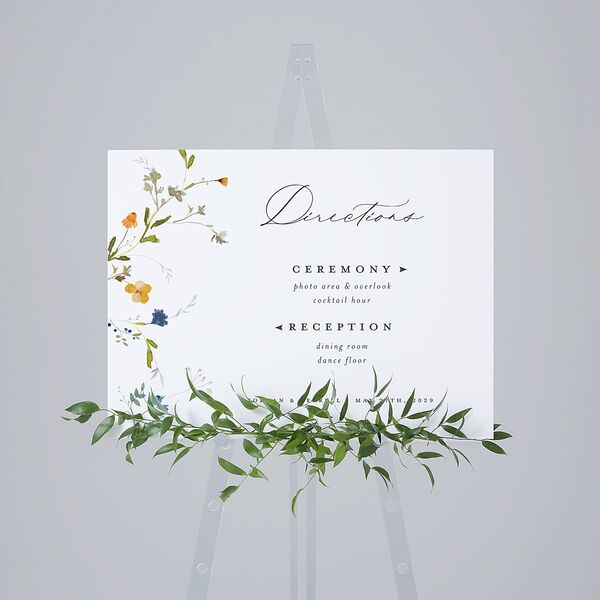 Dainty Wildflowers Standard Direction Sign Medium Sunflower Standard Indoor Foam Core M Direction