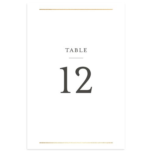 Southern Oak Tree Foil Table Numbers Gold Pure White Signature