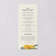 Sunflower Wedding Programs Cream Signature