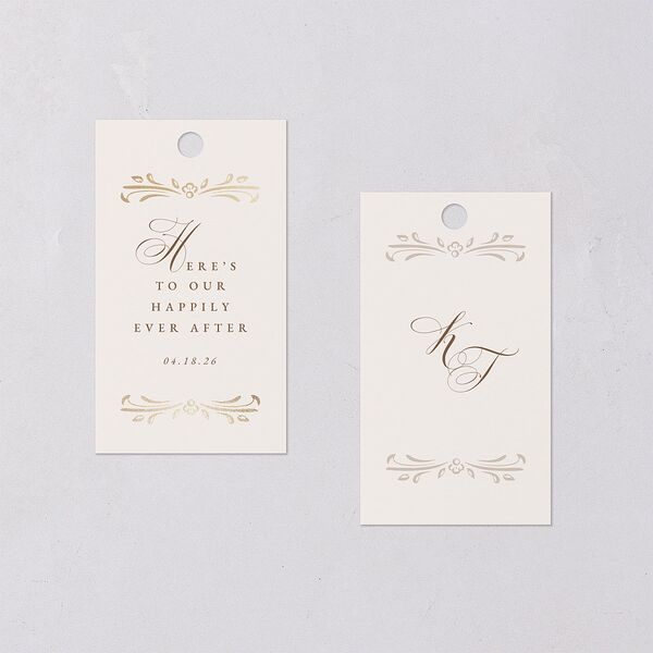Once Upon a Time Favor Gift Tags Gold Linen Signature