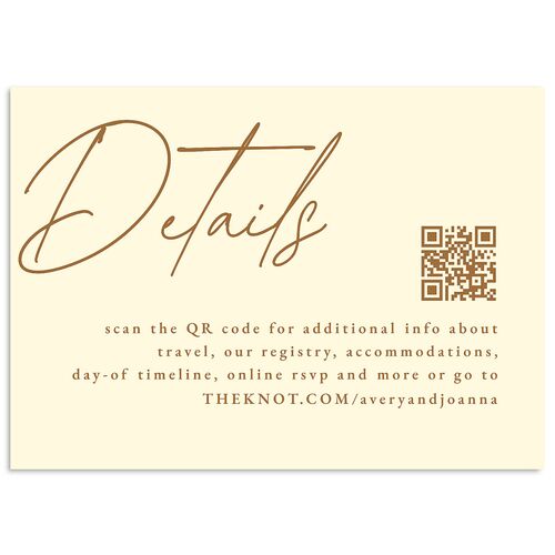 Corner Script Wedding Enclosure Cards Daffodil Signature Standard
