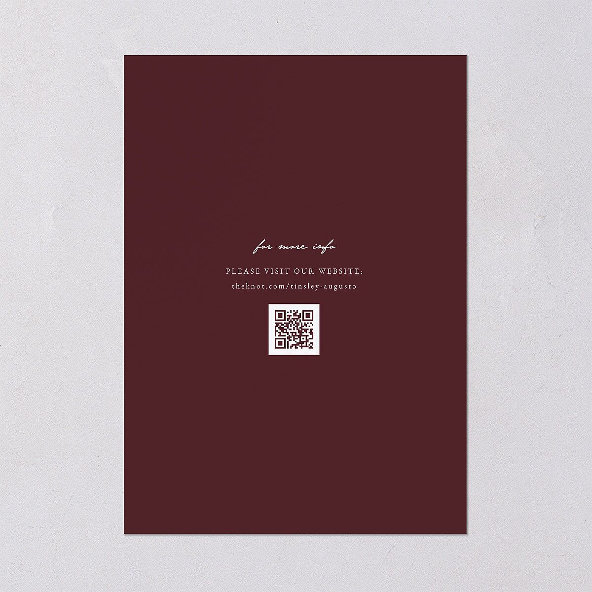 Romantic Gallery Save the Date Cards Merlot Signature smooth Blank No Standard