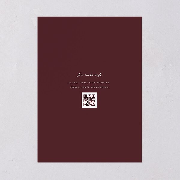 Romantic Gallery Save the Date Cards Merlot Signature smooth Blank No Standard