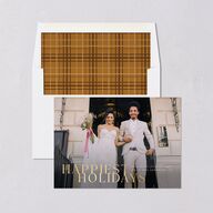 Happiest Holidays Holiday Cards Gold Saddle Signature