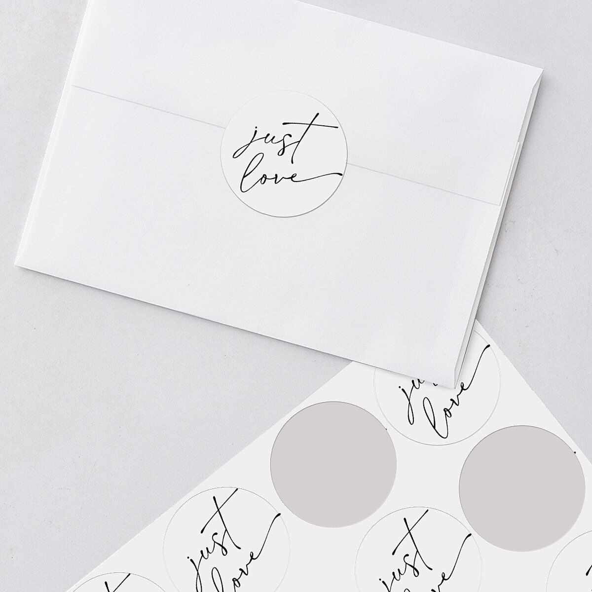 Nothing Fancy Wedding Stickers Pure White Circle