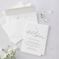 Romantic Calligraphy Bridal Shower Invitations  Signature Blank