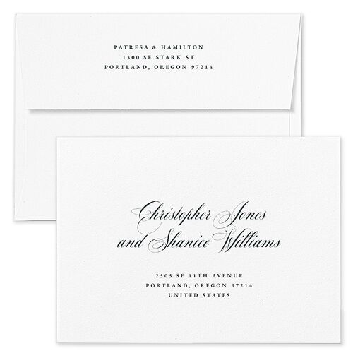Opulent Garden Rehearsal Dinner Invitation Envelopes White Dark Emerald Both Recipient and Return Addresses Signature Standard