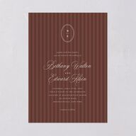Vintage Oval Monogram Wedding Invitations Merlot Signature Blank No Standard