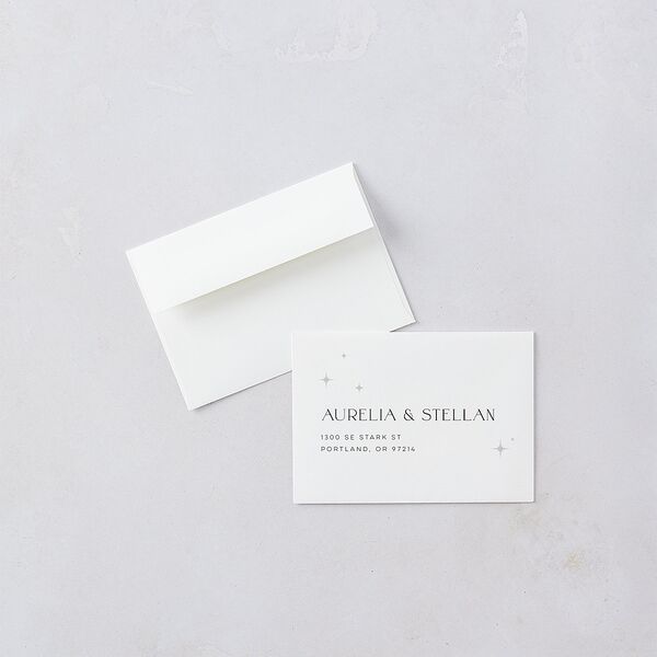 Starry Photo Foil Wedding Response Cards Midnight Gold Signature Standard