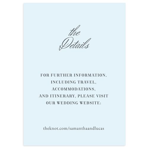 Ornate Vintage Crest Wedding Enclosure Cards Ice Blue Signature Standard