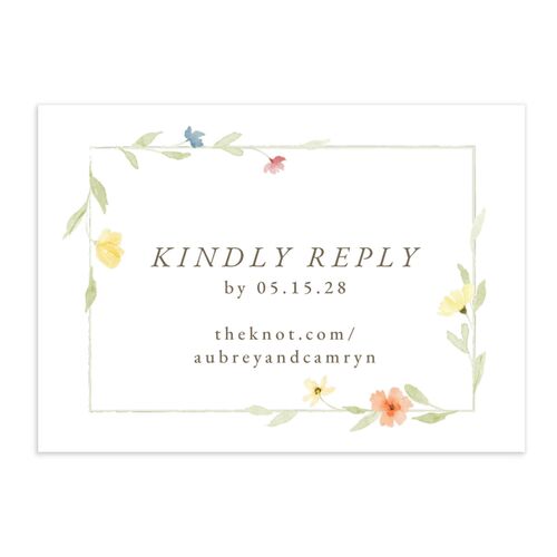 Classic Wildflower Frame QR Code RSVP Cards Daffodil Signature Standard
