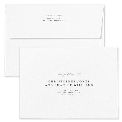 Palm Tree Icon Wedding Invitation Envelopes Blue Champagne Return Address Standard Signature
