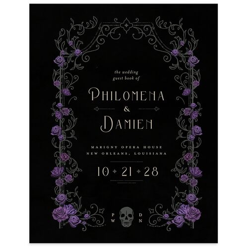 Gothic Gate Wedding Guest Book Plum