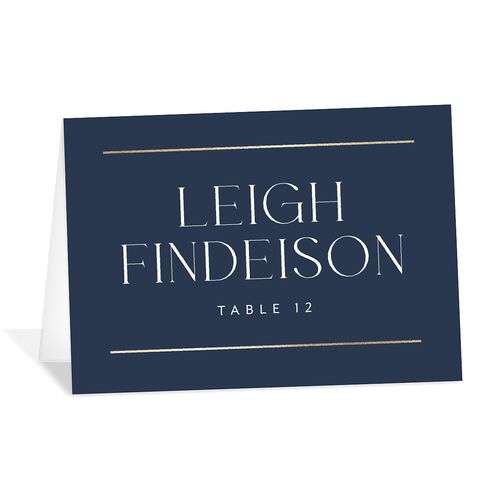 Estate Place Cards Gold Moody Blue Signature