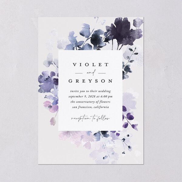 Ethereal Floral Wedding Invitations Sheer Lilac Signature Blank No Standard