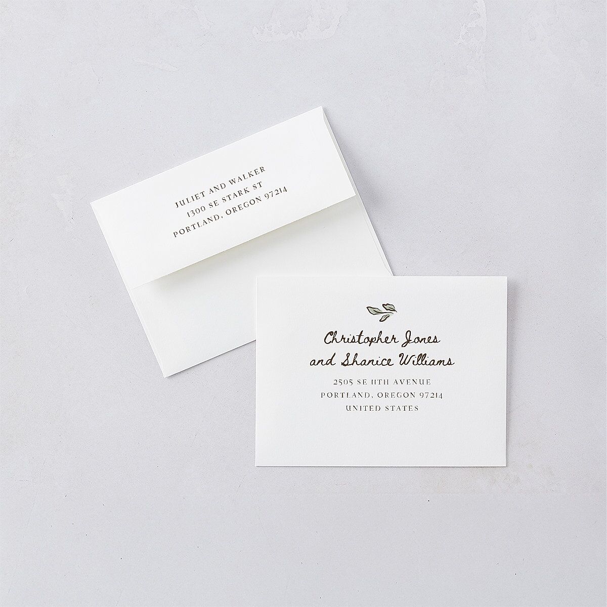 Watercolor Fairytale Trees Save the Date Petite Cards Slate Signature smooth Blank Standard