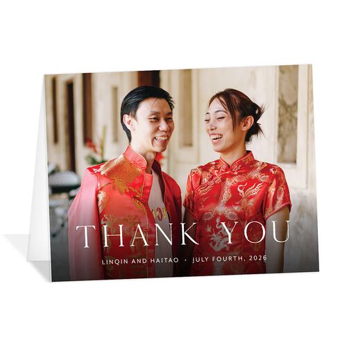 Chinese Phoenix Fenghuang Thank You Cards Rose Pink