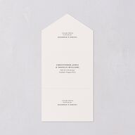 Elegant Editorial Page All-in-One Wedding Invitations Champagne Signature Light Both Recipient and Return Addresses No