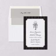 Vintage Candelabra with Bow Envelope Liners Charcoal Standard