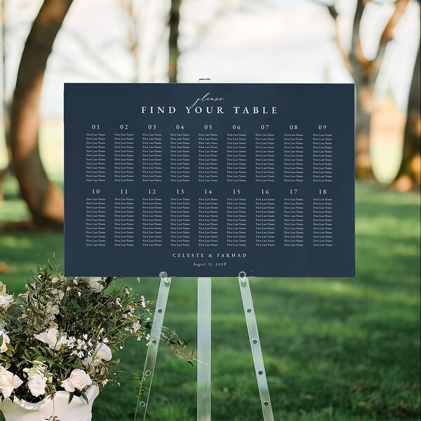 Illuminated Trees Standard Seating Chart Large Moody Blue Standard Indoor Foam Core L Seating